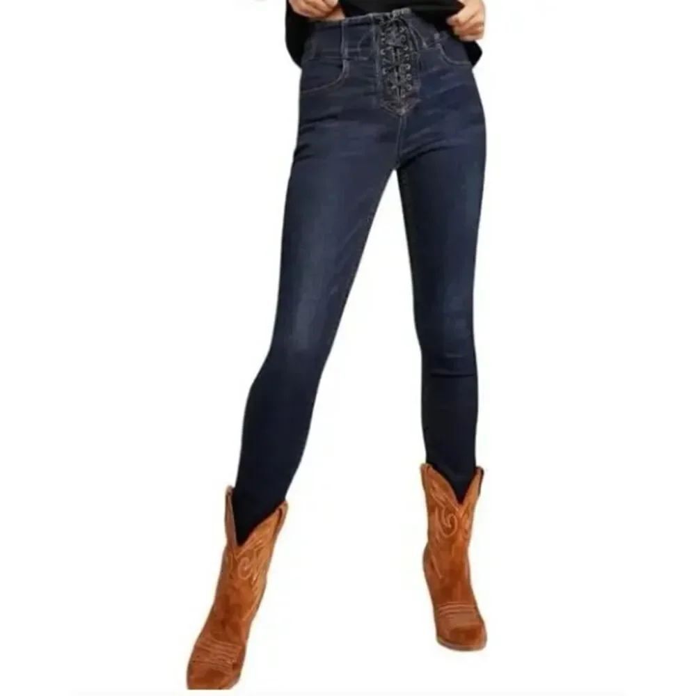 NWT Free People We the Free Crvy Lace Up Skinny Jeans Women’s Sz. 28